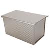 450g Capacity Pullman Loaf Pan Non Stick Coating Carbon Steel Toast Box Bottom Vent Holes Corrugated Design Loaf Pan with Lid