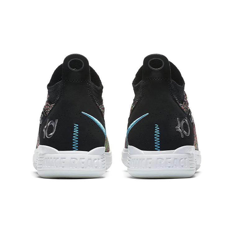 New Nike KD 11 Multi Color Flyknit Non slip Lightweight Mid Top Children's Basketball Shoes Black Purple Teenagers AH3465-001