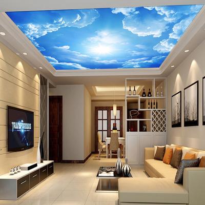 Moderne 3D-Fototapete, blauer Himmel und weiße Wolken, Tapeten, Inneneinrichtung, Wohnzimmer, Decke, Lobby, Wandtapete