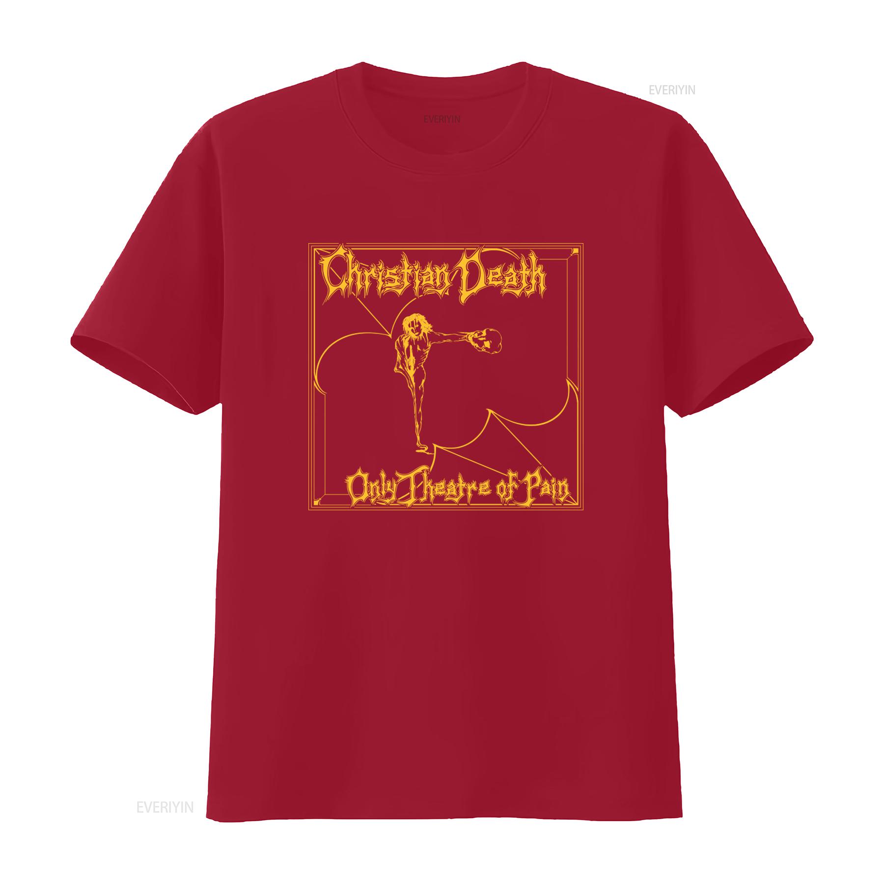 Christian Death Only Theatre of Pain Print T Shirt Rock Band Gothic Style  vintage Washed Slightly Casual Stretched Breathable S