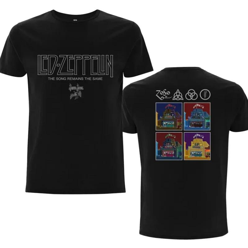 Rock Band Led Zeppelin Men's Cotton Album Graphics Tshirt New Summer Spring Women Oversized Hiphop Y2k Fashion Tshirt