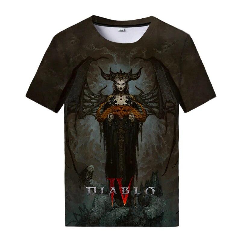 

Футболки с 3D принтом Game Diablo 4, мужские и женские футболки с короткими рукавами, уличная одежда в стиле Харадзюку, модная футболка большого размера, детские топы, одежда XXXXL