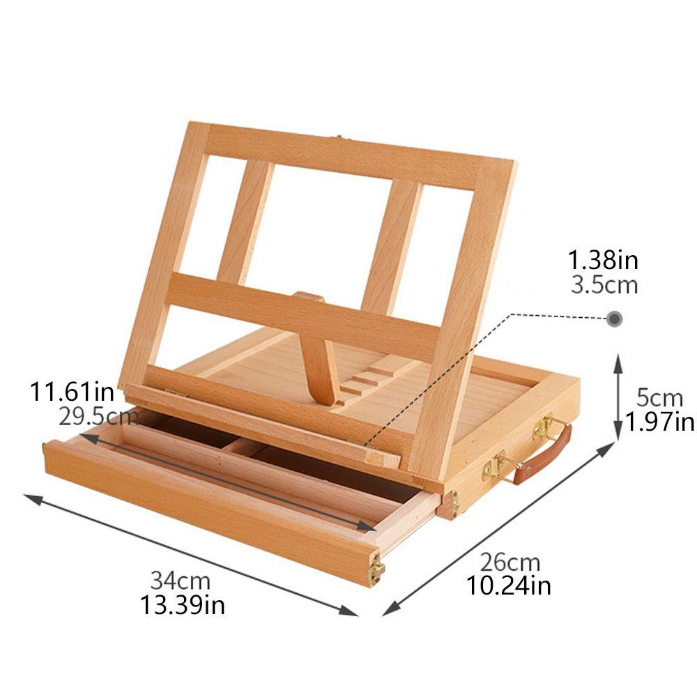 Beech Wood Portable Wooden Table Easel Multifunction Oil Paint Easel Folding Easel  For Artists