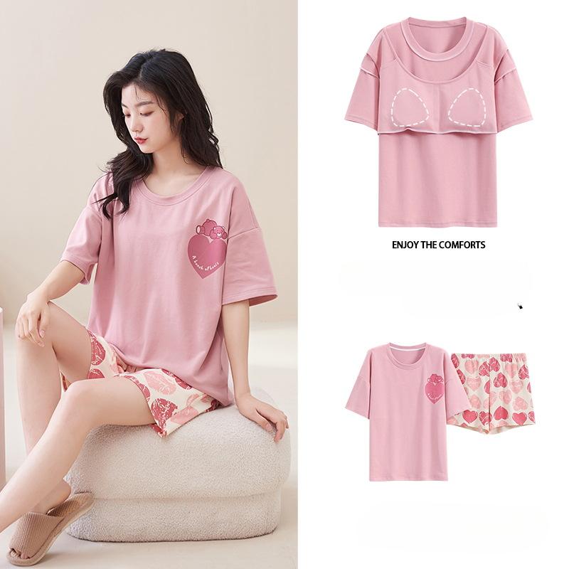 

Пижама женская летняя с подушками, милые и симпатичные шорты, можно носить поверх хлопкового костюма с короткими рукавами, домашняя одежда M