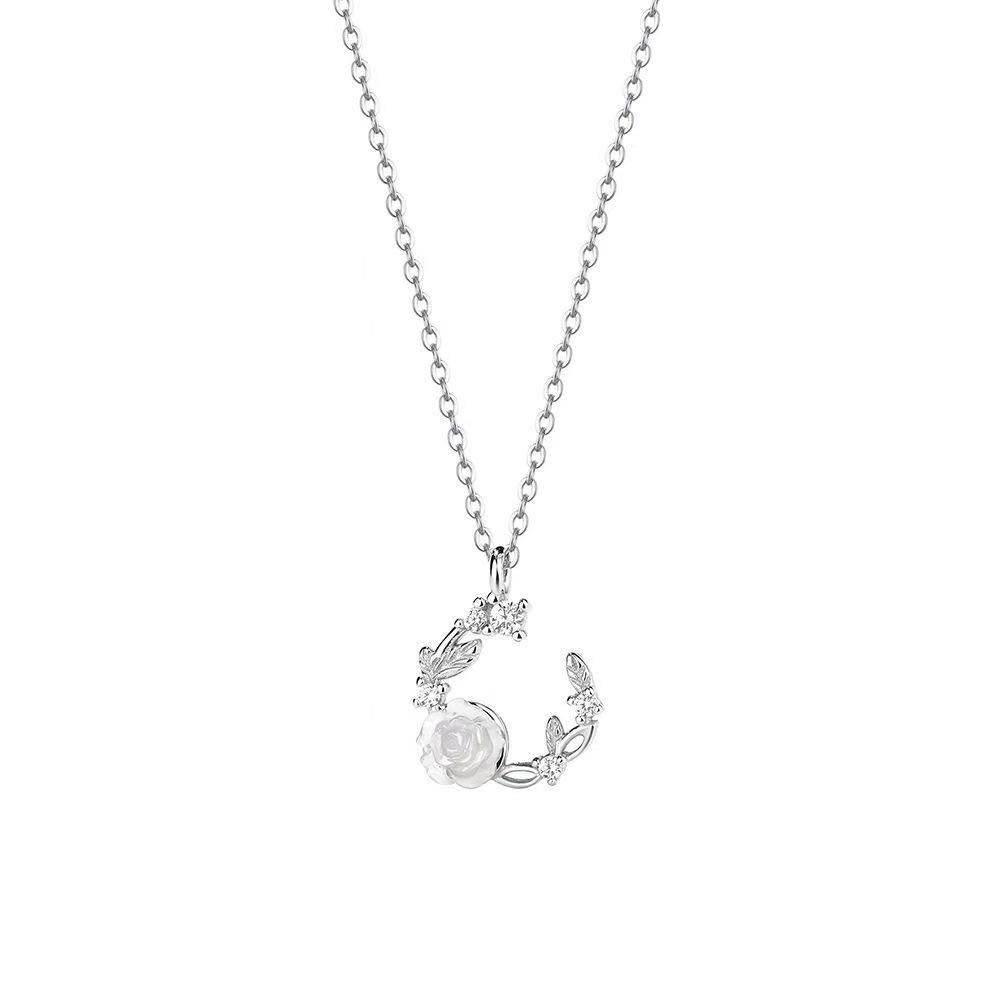 Elegant 999 Pure Sterling Silver Rose Wreath Necklace - Fresh, Gentle Design In Stock