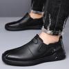Men Handmade Shoes Business Leather Casual Shoes Flat Platform Walking Shoes Black Outdoor Footwear Loafers Breathable Sneakers
