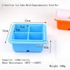 4 Cavities Silicone Ice Cube Box with Lid Cover Self-made Supplementary Food Making Box Freezer Refrigerator DIY Kitchen Gadgets