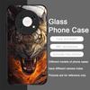 Golden Black Tiger Stripe Flame Print Tempered Glass Phone Case for Xiaomi Redmi Note 15 14 ProPlus 13 11T 10 Lite 15C 14C Cover