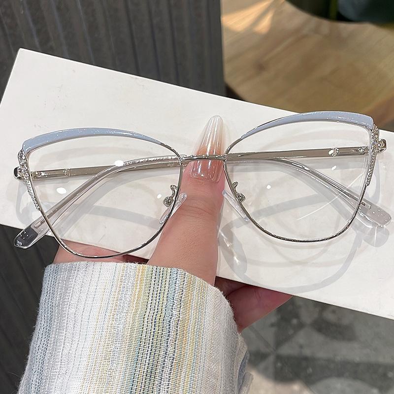Neue Mode Damenbrille Katzenaugenform Anti Blaulicht Brillengestelle Europäischer Amerikanischer Stil Gestellbrille