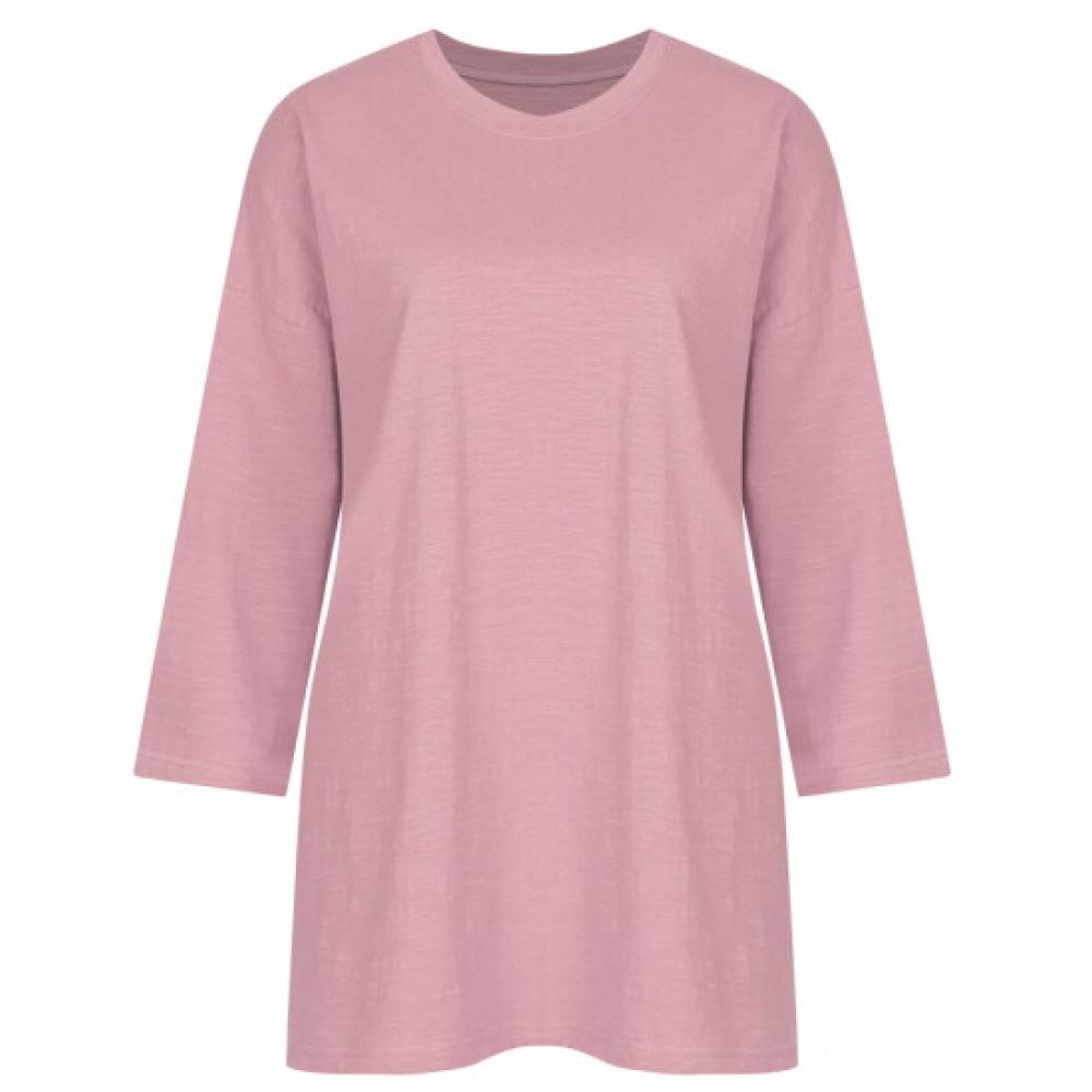 Shop Women Slub CoTTon 3 4 Sleeve T shirT Pink Dai Wsh 1112