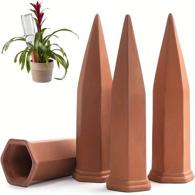 4 Packs, Plant Self-Watering Stakes, Terracotta Automatic Plant Waterer Devices Auto-Water Irrigation System For Indoor/Outdoor