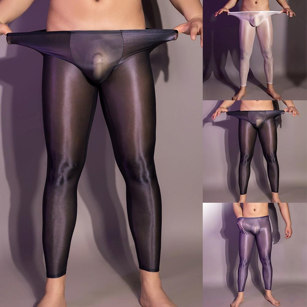 Leggings Shiny Leggings Mens Underwear See Through Sexy
