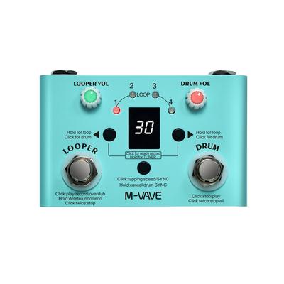 M-VAVE LOST TEMPO Effect Pedal Drum & Looper Effector Mini 2-in-1 Looper & Drum Machine Double