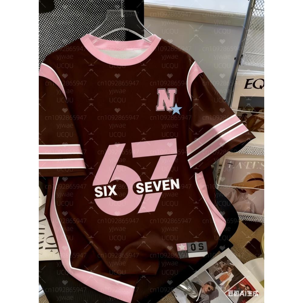 Summer Fashion 67 Kids T-shirt Funny 6 7 Print Short Sleeve Boys Tees Top Loose Streetwear Girl Clothing