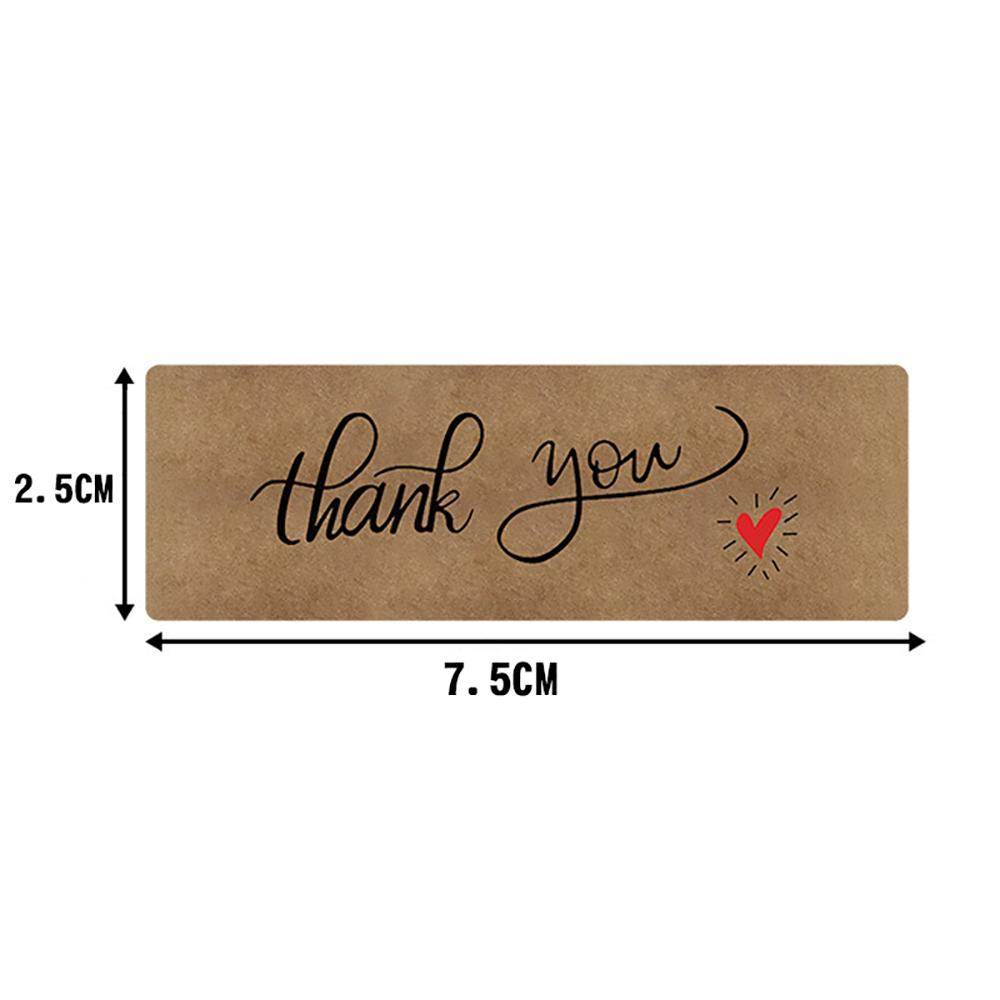 120 Pcs/Pack Thank You For Your Order Stickers 3x1 Inch Rectangle Labels For Small Business Handmade Decor Kraft Paper Stickers