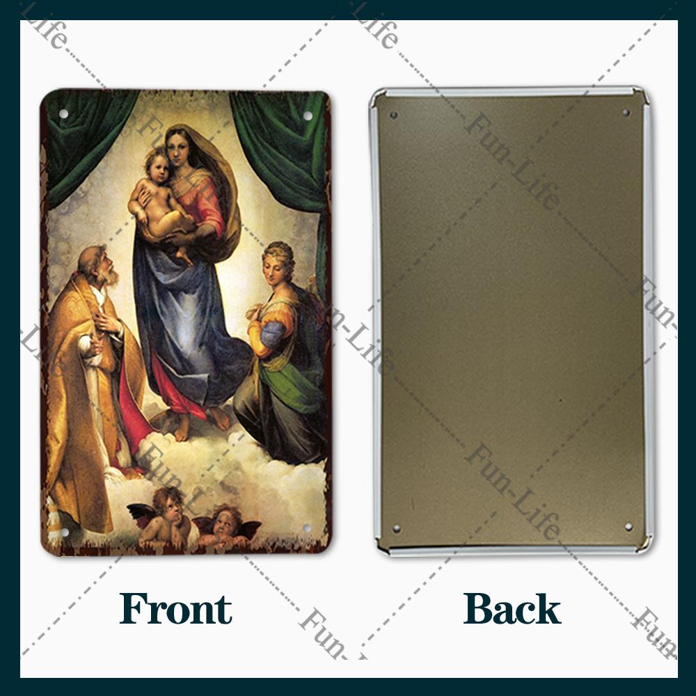 Christianity Vintage Decorative Metal Tin Sign Virgin Mary Retro Plaque Wall Decor Plate Jesus  Bar Pub Club Art Poster 20x30cm