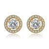 Korean Full Pave Zircon Hypoallergenic Round Stud Earrings