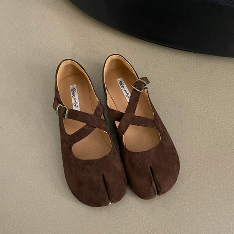 

Модный бренд Bailamos Женские балетки Модные балетки с раздельным пальцем Повседневные лоферы Неглубокие слипоны Женские балетки Мягкие туфли для платья Mujer 40 кофейный