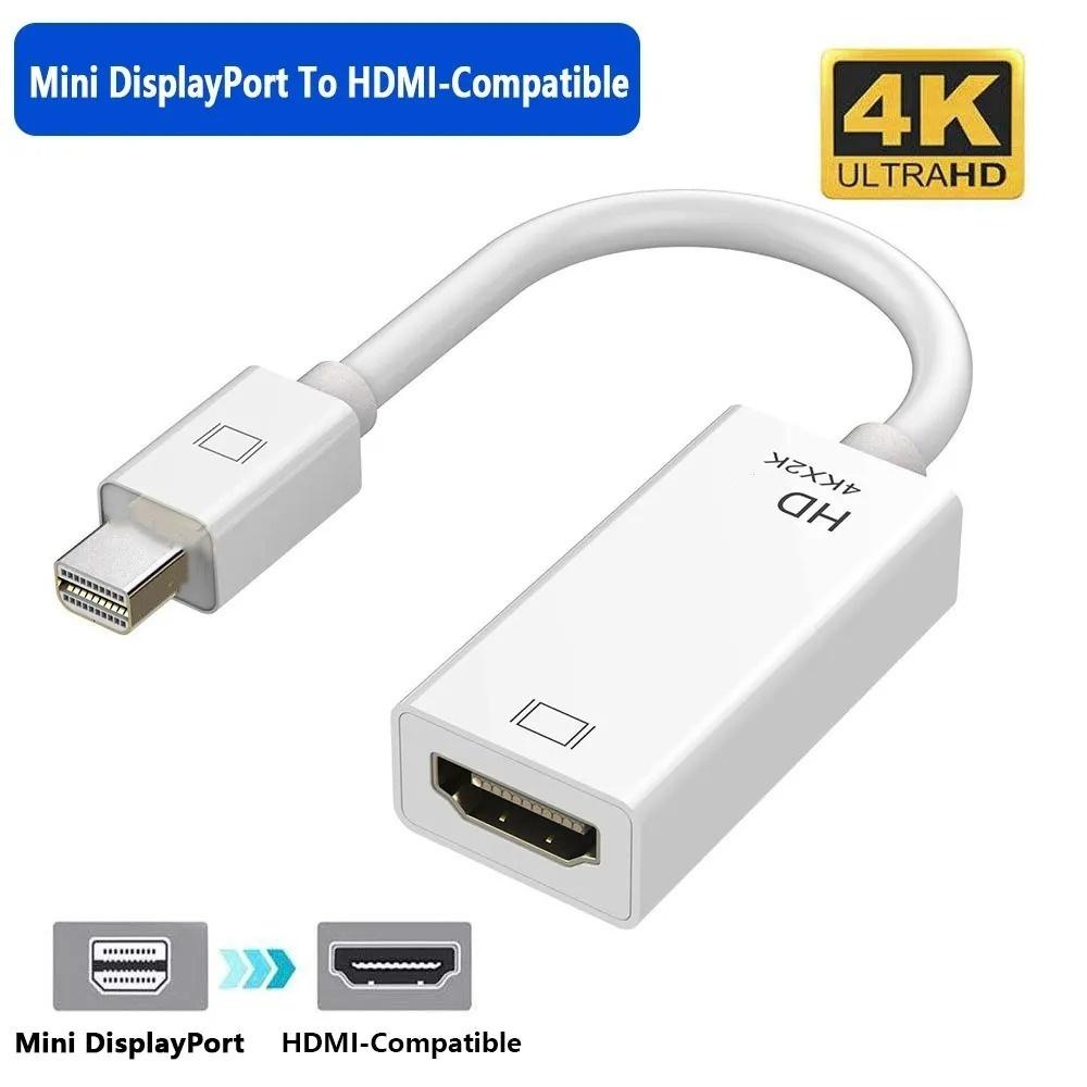 Mini DisplayPort To HDMI-compatible Adapter 4K/1080P DP Male To HD Female Converter Compatible for MacBook Air/Pro TV Projector