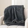 Striped Solid Color Multi-Functional Blanket for Sofa, Dorm, or Napping