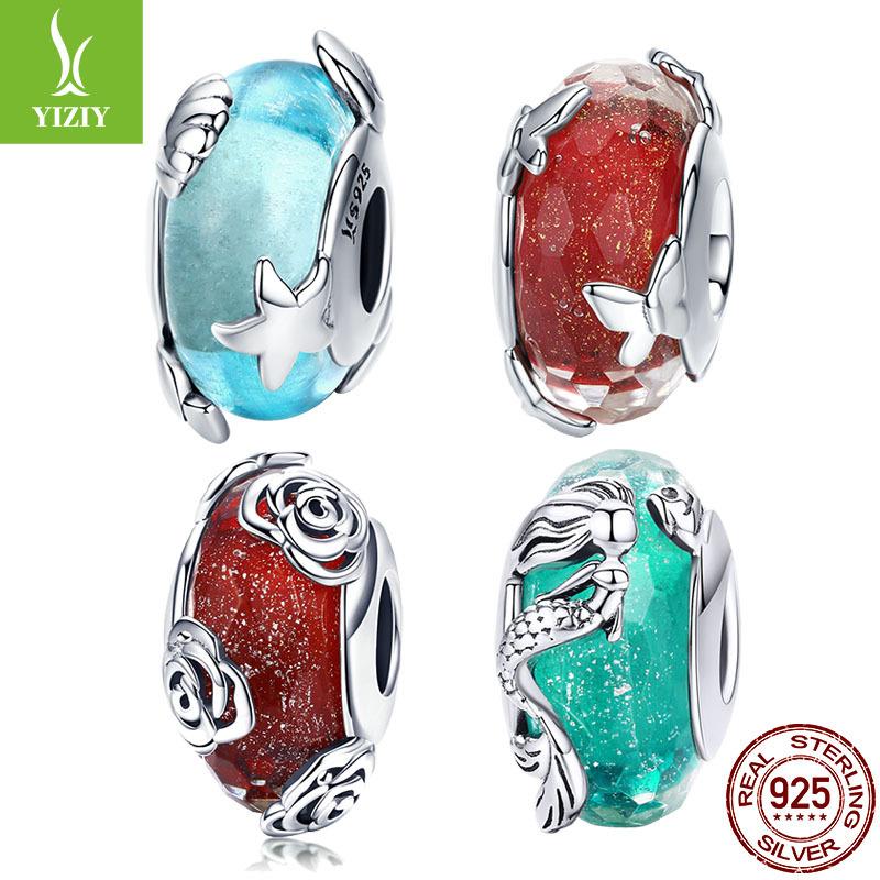 Design S925 Silver Glazed Bead Collection Diy Beaded Bracelet Jewelry Accessories