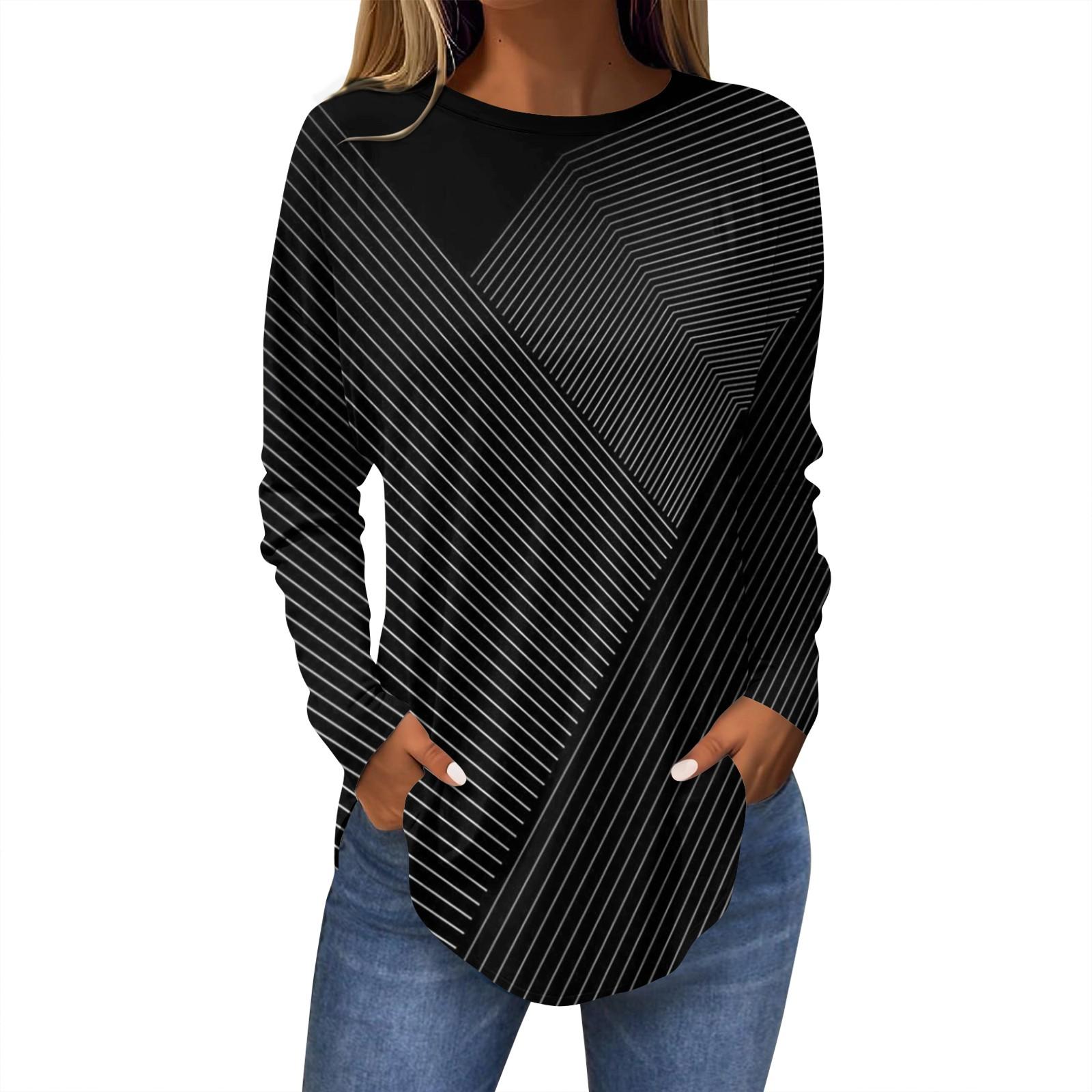 

Ropa Mujer Tendencia Tops For Women Fashion Women S Casual Long Sleeved Round Neck Printed Tops Ropa De Mujer Y2k 8XL