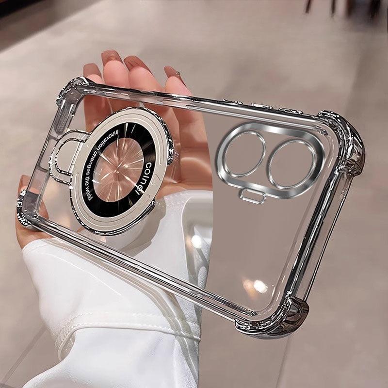 

Противоударный чехол с магнитным держателем Magsafe с гальваническим покрытием для Xiaomi Redmi Turbo 4 3 Pro A5 A3 A1, силиконовая накладка Redmi A1 серебряный