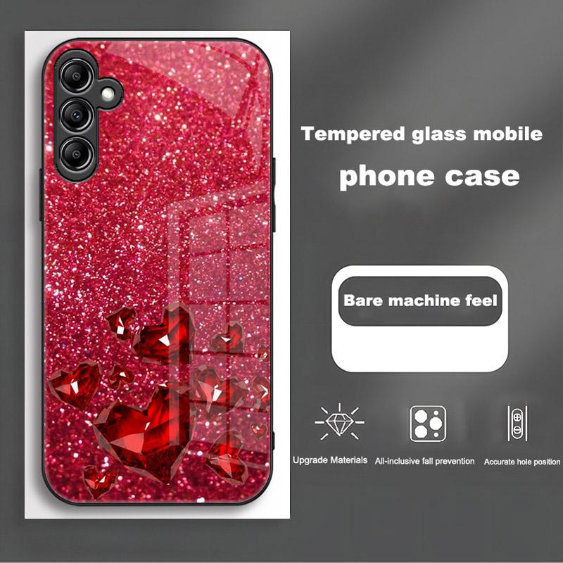 For Samsung Galaxy A56 Case SM-A566B Fashion Painted Cover Tempered Glass Case For Samsung A16 A26 A36 Galaxy A56 5G Shell Coque