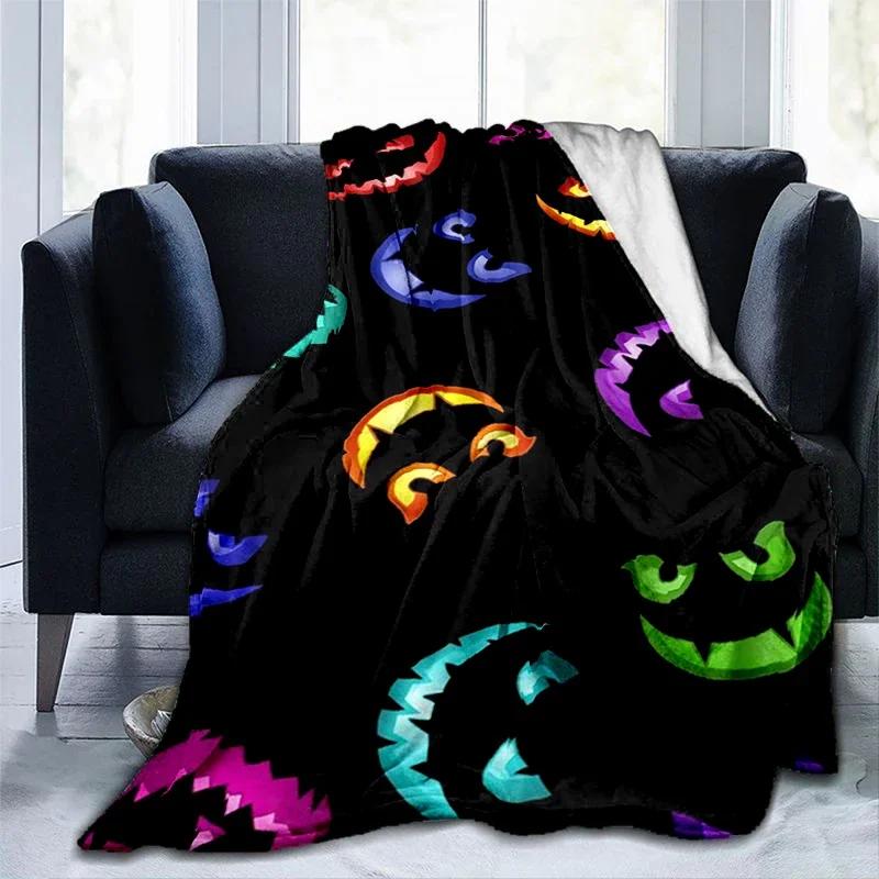 Calabaza de Halloween&;manta estampada de fantasma de terror, manta de franela cálida a la moda, manta cubresofá, regalo de Halloween