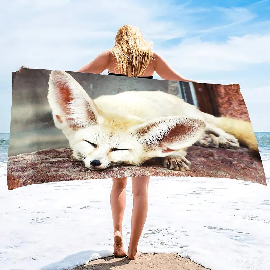 Strandtuch Schnelltrocknend Sandfrei Leicht Übergröße Extragroß Mikrofaser Strandtuch Fuchs Muster Schwimmbad Reise Strandtuch