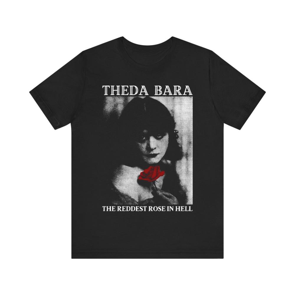 

The Reddest Rose of Hell Cedar Bara Tshirt femme fatale actress Tshirt vampire style Unisex streetwear top for all seasons 3XL
