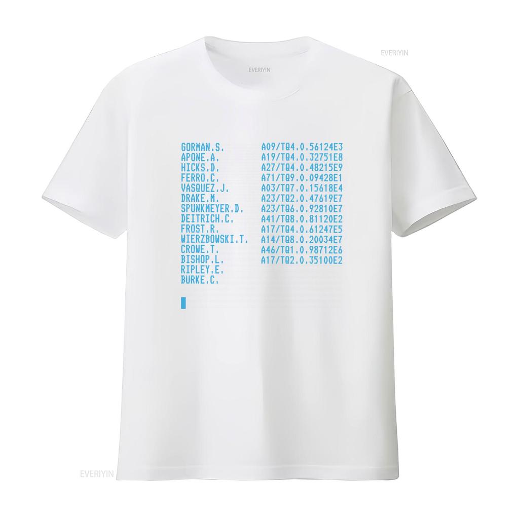 Aliens Crew Manifest Vintage 1980s Horror Computer Screen T Shirt Retro Aesthetic Vintage Washed Soft Streetwear Homme Stylish