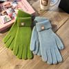 1 pair  Full Finger Mittens Five Finger Cycling Driving Gloves Knitting Gloves  Winter