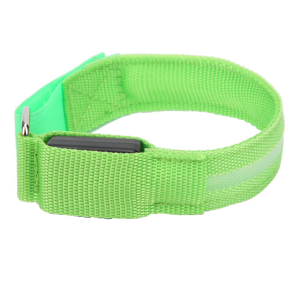Outdoor Running LED Armband Adjustable Flashing Wristband Cycling Light Up BraceletGreen