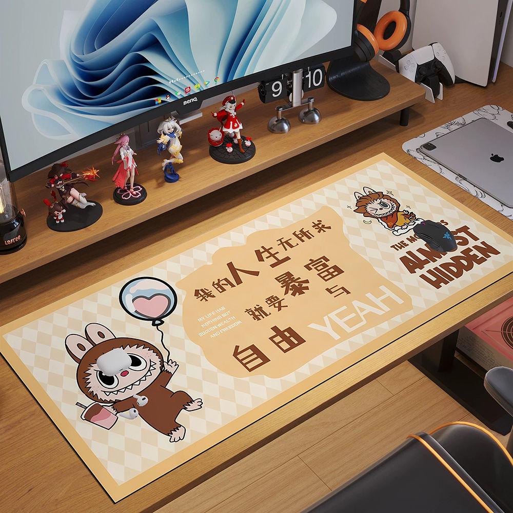 Labubu Trendiges Gaming-Mauspad, Übergroßes E-Sport-Spiel, Bürocomputer, Laptop, Rutschfeste Tastaturunterlage
