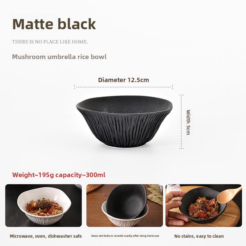 

BRКерамическая Суповая Салатница Кухонная Ресторанная Специальная Закусочная Посуда Каменная Текстура Десертная Миска Миски для Лапши Обеденная ТарелкаEY чёрный