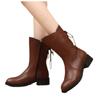 Martin boots women's new winter muffin thick-soled small man velvet versatile lace-up medium tube spring and autumn single cotton boots