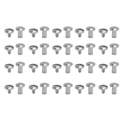 20 Set Rivets and Screws Zinc Alloy Leather Rivets Silver Copper Arc Surface Bookbinding Rivets and Screws for DIY