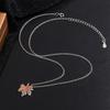 New Fashion Diamond Inlaid Orange Three Dimensional Maple Leaf Original Design Personalized Temperament Clavicle Necklaces XL101