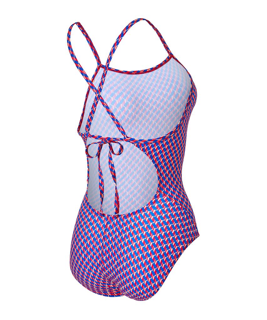Laelliseupocheu [Rsla479 Blu] Blue Twist Backless Strap X-Back Swimsuit