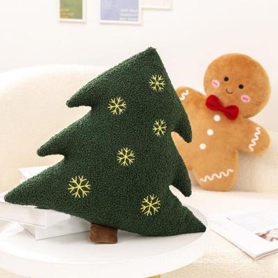 Poupée en Peluche de Noël Mignon Arbre de Noël Homme en Pain d'Épice Poupée Oreiller Doux