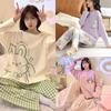Long-Sleeved Maternity Pajamas Large Size Pajama Suit Sweet Homewear Suit  Maternity Use