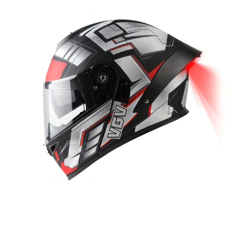 

Мотоциклетный шлем для мужчин и женщин, безопасный шлем для скутера/мотоцикла с перезаряжаемыми светодиодными фонарями XXL