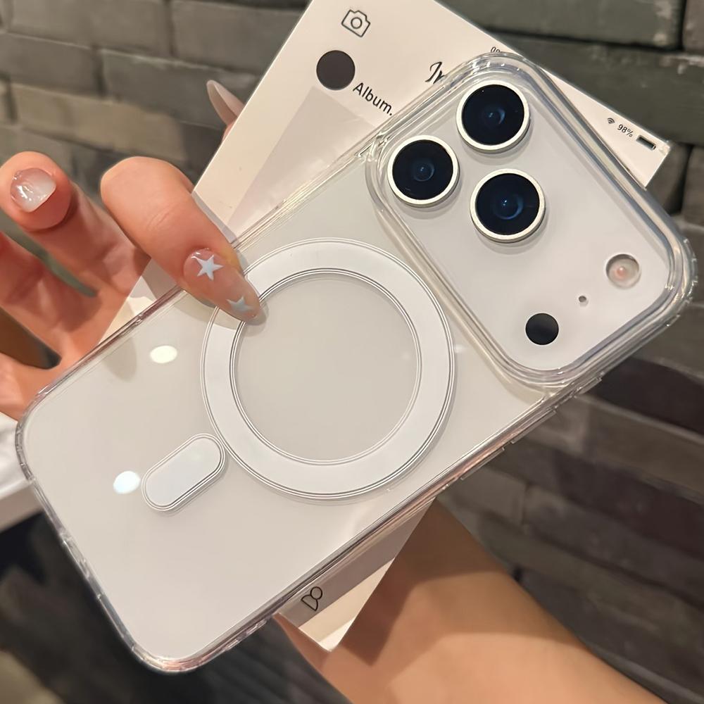 For Magsafe Magnetic Charging Transparent Case For iPhone 17 16 Pro Max 15 14 13 12 11 XS X XR 7 8 Plus 16E 17 Air Acrylic Cover