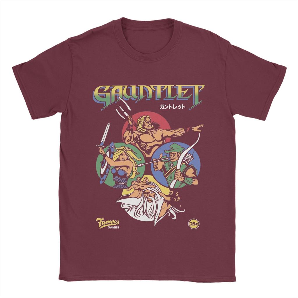 Gauntlet Retro Game T-Shirt Herren 100% Baumwolle Tolles T-Shirt Rundhals T-Shirts Kurzarm Oberteile Große Größen