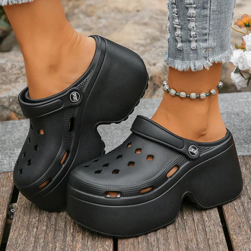 Women's Fashion Chunky Platform Sandals 2025 Summer Thick Bottom Clogs Garden Shoes Women Outdoor Eva Non Slip Beach Slippers