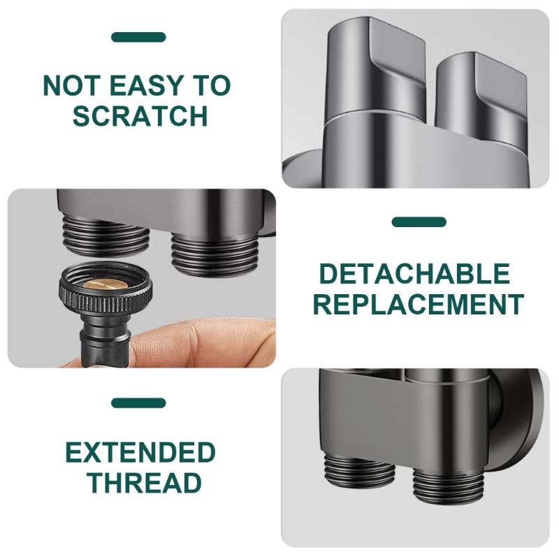 G1/2 Twin Control Angle Valves Washing Machine Faucet Toilet Triangles Valves for Water Regulation in Kitchen