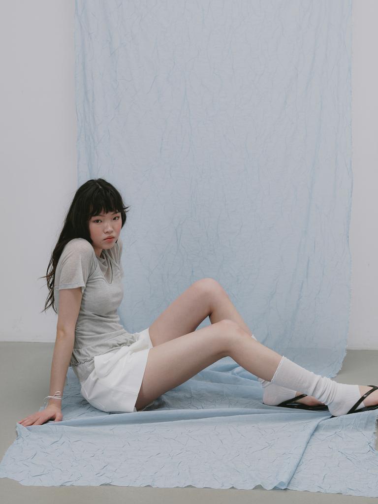 Plaid Jour Cotton Shorts (Ivory)