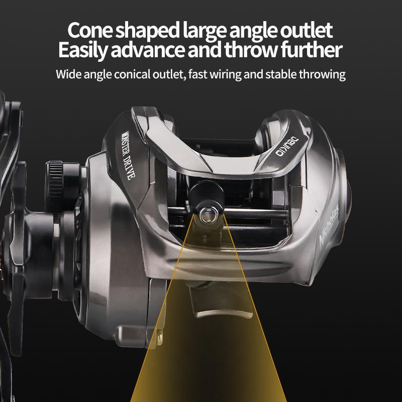 Big Sound Centrifugal Magnetic Dual Brake System 7.0:1 High Ratio 8Kgs Max Drag Power Baticasting Fishing Reel with Alarm System Big Catch Lure Reel
