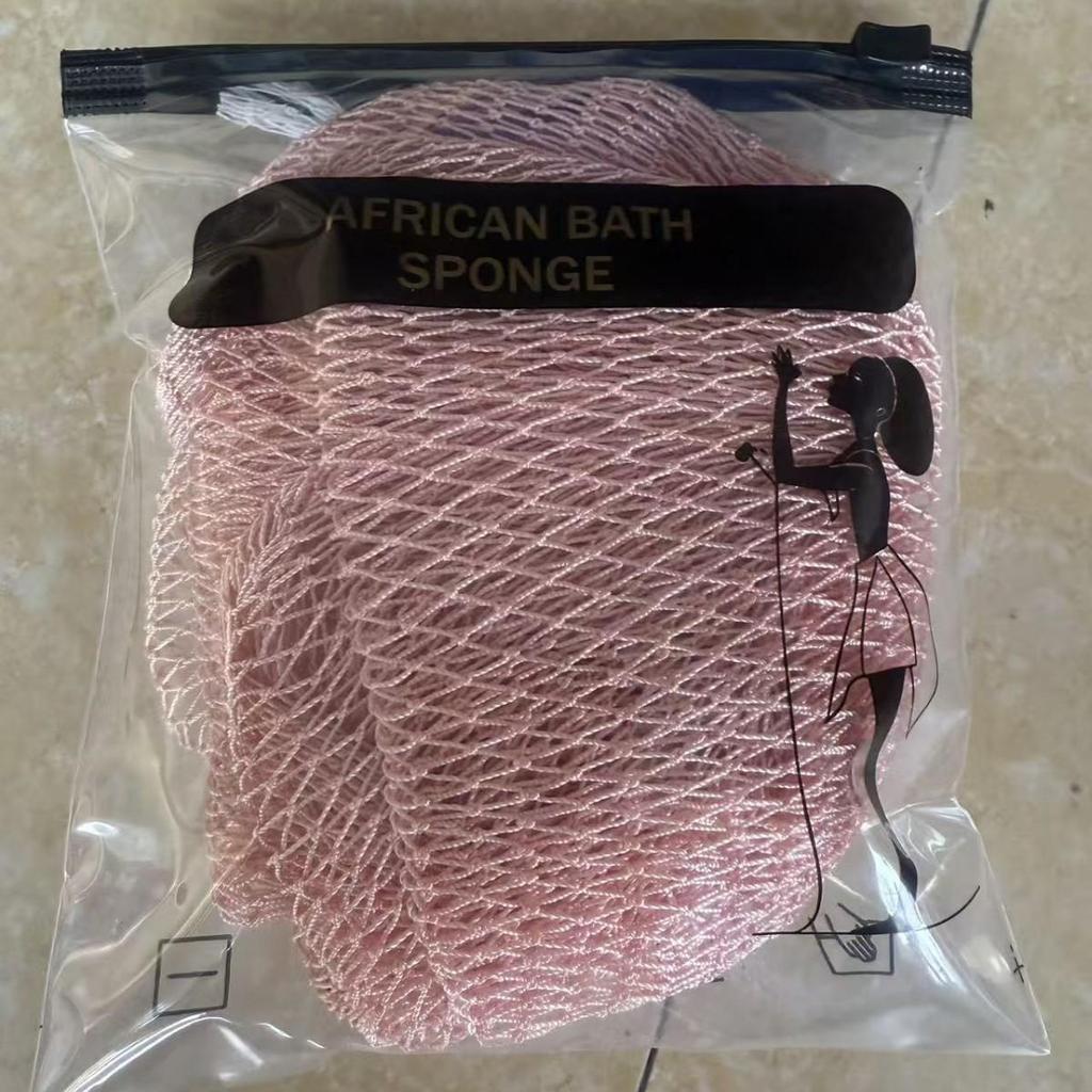 Hohe Elastizität Afrikanisches Netz-Badetuch mit Seil – Langer Sauna-Rückenschrubber zur Exfoliation und Fleckenentfernung